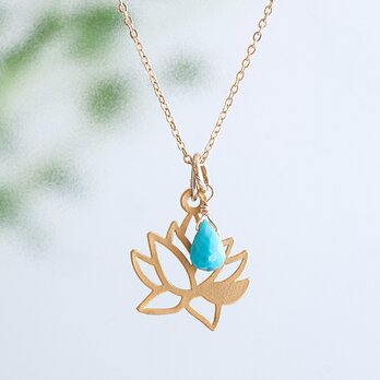 Lotus drop necklace / 5colorsの画像