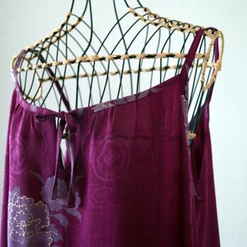 着物リメイク：紫のキャミソールワンピースの画像