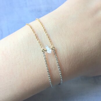 Draumur bracelet：ハーキマーダイヤモンド　チェーンバイカラー　ブレスレットの画像