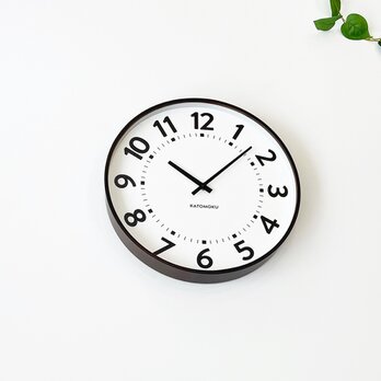 KATOMOKU plywood clock 16 km-106BRRC ブラウン 電波時計 連続秒針 大きい時計の画像