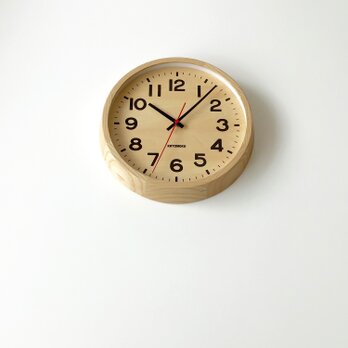 KATOMOKU muku clock 15 ナチュラル km-107NARC シナ文字盤 電波時計 掛け時計 連続秒針の画像