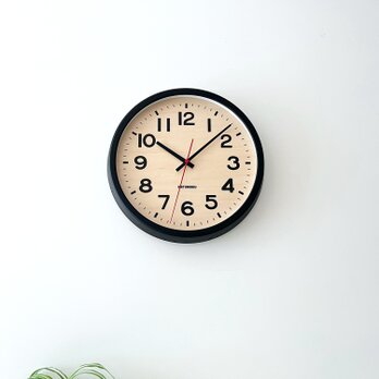 KATOMOKU muku clock 15 ブラック km-107BK 掛け時計 木製 無垢材