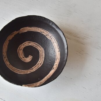 渦巻紋黒マット釉　bowlの画像