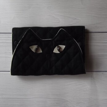 黒猫のマスク置き兼マスクケースの画像