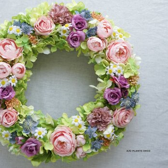 Rose Wreath ～バラの季節～ 32cm（造花）の画像