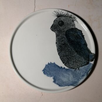 6寸平皿(風に吹かれてペンギン)(10-121)の画像