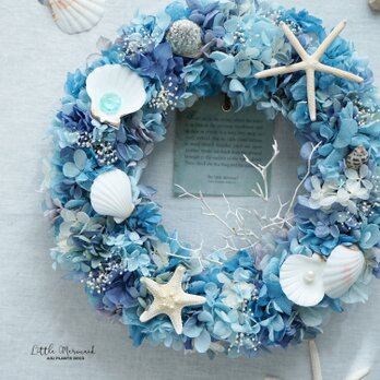 Little Mermaid Wreath ～人魚の涙～　25cm（プリザ）の画像