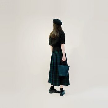 永遠の定番  紺 緑 タータンチェック ロングスカート ブラックウォッチ ●LYDIE●