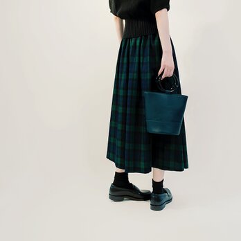 いつまでも心惹かれる 上質なタータンチェックを楽しむ ロングスカート 紺 緑 ブラックウォッチ ●LYDIE-SK●