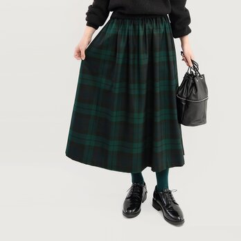 いつまでも心惹かれる 上質なタータンチェックを楽しむ ロングスカート 紺 緑 ブラックウォッチ ●LYDIE-SK●