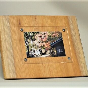 木製写真立て 壁掛け対応 Ｎｏ.6欅の天然木（KG-6）の画像