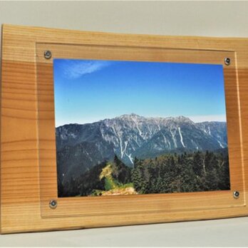 木製壁掛けフォトフレームA4サイズ対応　No.3欅の天然木の画像