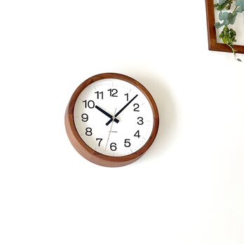 KATOMOKU muku clock 16 ウォールナット km-108WARC 電波時計 木製 小さいの画像