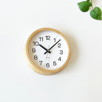 KATOMOKU muku clock 16 ヒノキ km-108HI 掛け時計 木製 小さいの画像