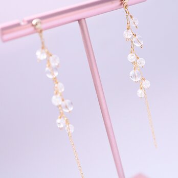 ピュアバブル/天然水晶のピアス Pure Bubbles Crystal pierced earrings P0086の画像