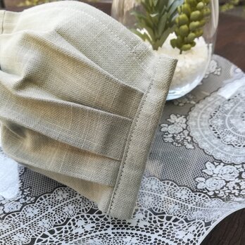 プリーツマスク☆ フィルターポケットあり☆ノーズワイヤー入　うぐいす