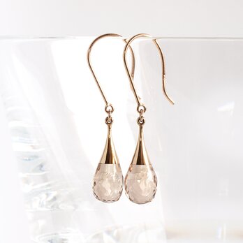 Drop earrings / Champagne quartzの画像