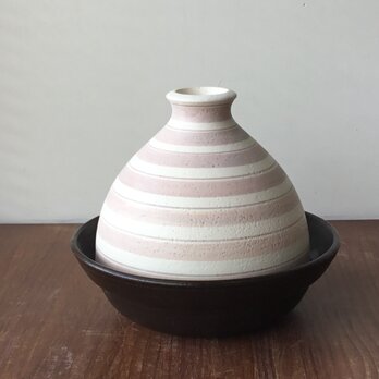 タジン　小　しましまピンク