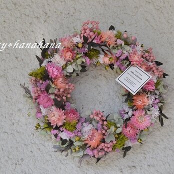 【母の日2020】ピンクな花冠wreathの画像
