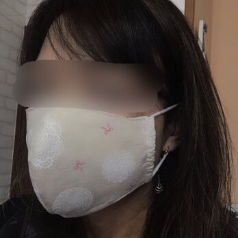 『送料無料』ワイヤー入り☆綿×ダブルガーゼ 立体マスクの画像