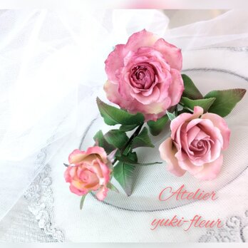 ☆クレイフラワー作品（薔薇・ハロウィン３本)☆の画像