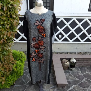着物リメイク　ハンドメイド　素敵な柄　絞りの羽織　リメイク　ワンピース　の画像
