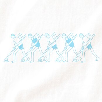 プールそうじ【 Tシャツ　水色絵 】の画像