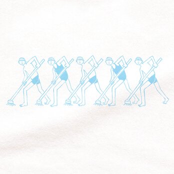 半袖Tシャツ『プール掃除・水色画』メンズ レディースの画像