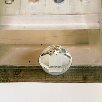 11月のカエル　ブルートパーズと小さなカエルの指輪の画像