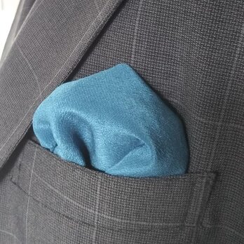 藍染 シルクポケットチーフの画像