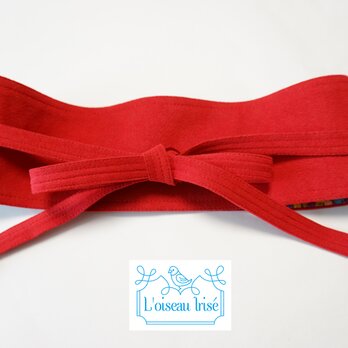 スエードサッシュベルト　赤