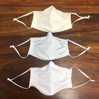 3色3枚セット❤️鼻ワイヤー入プリーツマスク 大人サイズ（白、ベージュ、水色）受注制作の画像