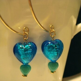 Heart of glass earring(blue)の画像