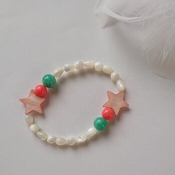 *pink shell star braceletの画像