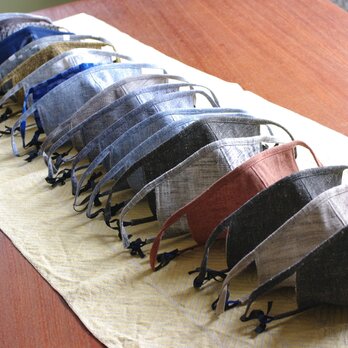 Yuko様オーダー品　久留米絣のマスク3枚セットの画像