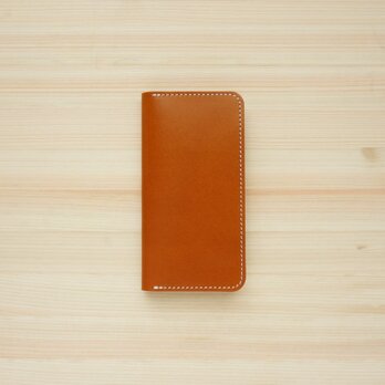 牛革 iPhoneSE2 カバー  ヌメ革  レザーケース  手帳型  キャメルカラーの画像