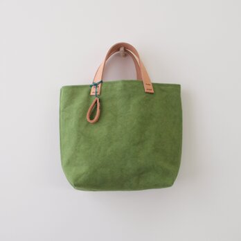 手染め帆布トートバッグSサイズ　□草緑色□の画像