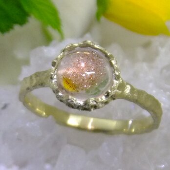 strawberry quartz＊K10 lace ringの画像