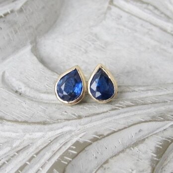 しずくカイヤナイト・ピアス（１０ｋ）（売約済）