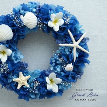 Summer Wreath ～Grand Bleu～　24cm（プリザ）の画像