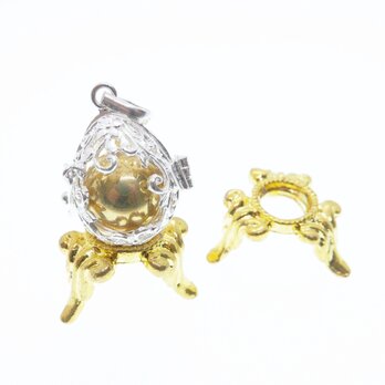 ✼プラチナ加工✼幸運を呼ぶ卵型のガムランボール༺揺らすとシャラン♪癒しの音色•*•ヒーリングペンダント༻誕生日プレゼント・記念日