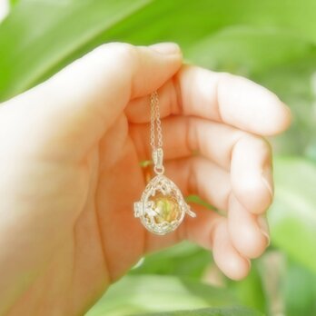 •✼送料無料✼• 幸運を呼ぶ卵型のガムランボール ༺揺らすとシャラン♪癒しの音色•*•SILVER925/ヒーリングネックレス༻