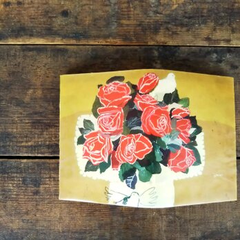 絵本なブックカバー『バラの花瓶』の画像