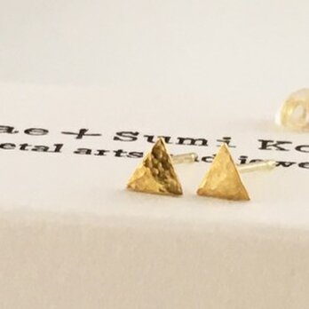 K24 Pure Gold Triangle ◇小さな純金の三角形◇スタッドピアス◇片耳分～の画像
