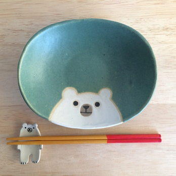 オーバルプレート(グリーン）