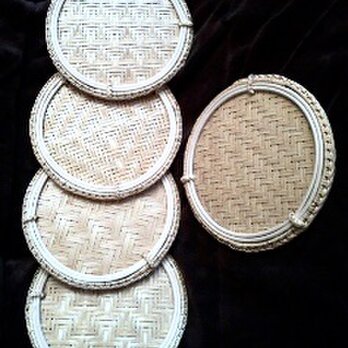 網代編みコースター（5枚1組・模様違い）の画像