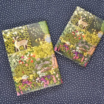 絵本なブックカバー『春の庭』２サイズセットの画像