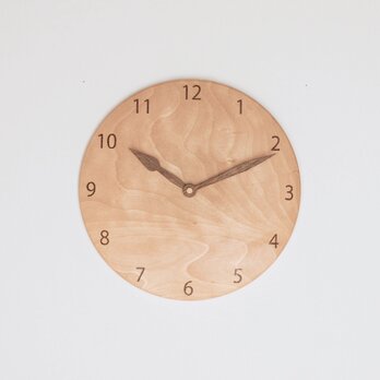 木製 掛け時計 丸 カバ材12の画像