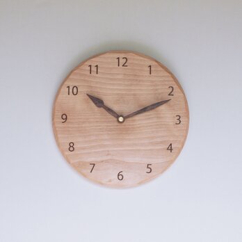 木製 掛け時計 丸型 カバ材17の画像