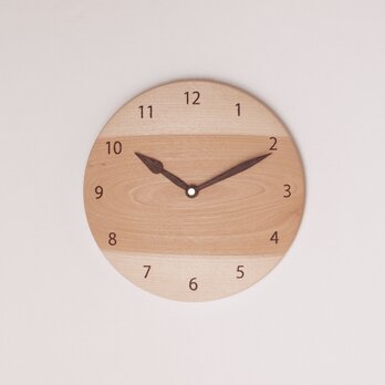 木製 掛け時計 丸型 カバ材21